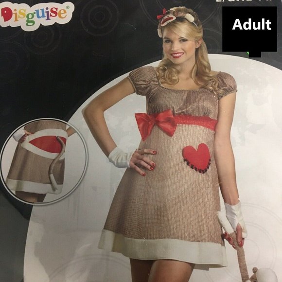 🆕 Ms. Sock Monkey Deluxe Adult Costume Medium NWT/NEW - Picture 7 of 14